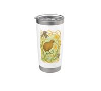 Motif floral Kiwi Art Nouveau Gobelet isotherme en acier inoxydable double paroi
