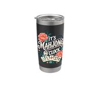 Motif floral Mahjong O'Clock Gobelet isotherme en acier inoxydable double paroi