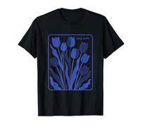 Motif Floral Minimaliste Tulipe Bleue Stay Soft T-Shirt