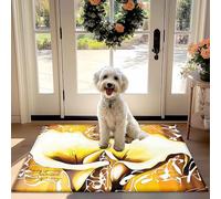 Motif Floral Non-Slip Absorbant paillasson avec Inspiration Devis - Pratique et Résistant à la Poussière, Tapis d'Entrée, Couloir, Cuisine, Décoration
