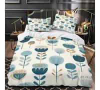 Motif Floral Parure de Lit Microfibre 3D Imprimée Douce Respirante Style Art Nouveau Housse de Couette Fermeture Éclair Ultra Douce Résistante for Fille Double（200x200cm）