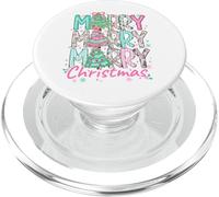 Motif Floral Pastel Merry Christmas PopSockets PopGrip pour MagSafe