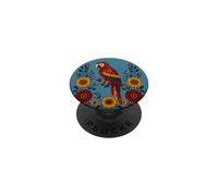 Motif Floral Perroquet Folk ornemental bohème Tropical PopSockets PopGrip Adhésif