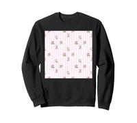 Motif Floral rayé Rose Grand Millennial Sweatshirt