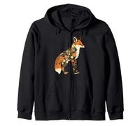 Motif Floral Renard botanique Sauvage Sweat à Capuche