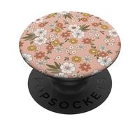 Motif Floral rétro Doux et Chaud PopSockets PopGrip Adhésif