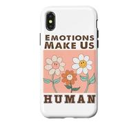 Motif Floral rétro Emotions Make Us Human Coque pour iPhone X/XS