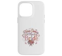 Motif Floral rétro « Here Comes The Bride » Coque pour iPhone 14 Pro Max