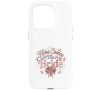 Motif Floral rétro « Here Comes The Bride » Coque pour iPhone 15 Pro