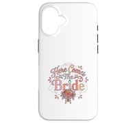 Motif Floral rétro « Here Comes The Bride » Coque pour iPhone 16