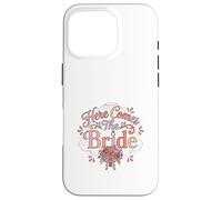 Motif Floral rétro « Here Comes The Bride » Coque pour iPhone 16 Pro