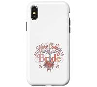 Motif Floral rétro « Here Comes The Bride » Coque pour iPhone X/XS