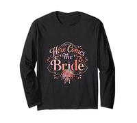 Motif Floral rétro « Here Comes The Bride » Manche Longue
