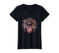 Motif Floral rétro « Here Comes The Bride » T-Shirt