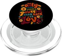 Motif Floral rétro Love is More Powerful PopSockets PopGrip pour MagSafe