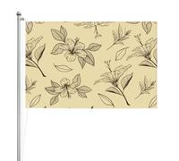 Motif floral rétro vintage,Drapeau de jardin, bannière décorative, drapeau double face, 2 x 3 pieds, pour extérieur et intérieur
