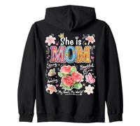 Motif Floral « She is Mom » pour la fête des mères Sweat à Capuche