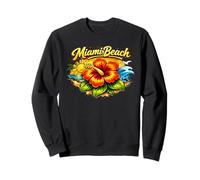 Motif Floral Tropical au Coucher du Soleil à Miami Beach en Floride Sweatshirt