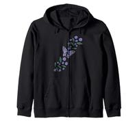 Motif Floral Violet monarque Papillon et Roses Sweat à Capuche