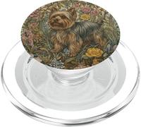 Motif Floral Yorkshire Terrier Cottagecore PopSockets PopGrip pour MagSafe