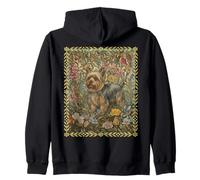Motif Floral Yorkshire Terrier Cottagecore Sweat à Capuche