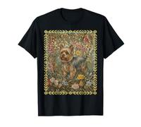 Motif Floral Yorkshire Terrier Cottagecore T-Shirt