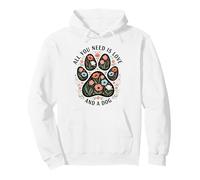 Motif Floral « You Need is Love and A Dog » pour Les Amoureux des Animaux Sweat à Capuche