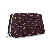 Motif français, trousses de maquillage pour femmes, thème de la culture européenne, trousse de maquillage en cuir, trousse de toilette, trousse de voyage, pochette de maquillage imperméable, jaune, S,