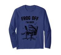 Motif Frog Off I'm Busy Relaxing Humour Manche Longue