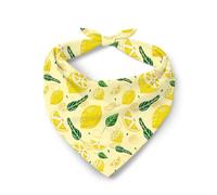 Motif Fruité sur Le Thème du Citron Bandanas Chien Chats Unique Style Triangle pour Chiens Ajustable Foulard pour Chien Petite, Moyenne Et Grande Taille