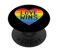 Motif Gay Pride avec cœur arc-en-ciel et LGBT Gay & Lesbian Pride PopSockets PopGrip Interchangeable