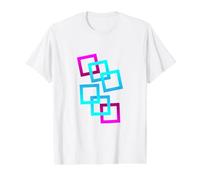 Motif géométrique Abstrait Art coloré décontracté T-Shirt Graphique avec Valeur, Homme, Blanc, L
