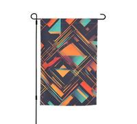 Motif géométrique abstrait imprimé espace 30,5 x 45,7 cm porche toutes saisons drapeaux d'extérieur décoration cour drapeau décoration cour