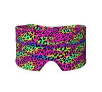 Motif géométrique abstrait néon brillant,Masque pour les yeux bloquant la lumière Cache-yeux et cache-oreilles pour le sommeil