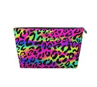 Motif géométrique Abstrait néon Lumineux, Trousse de Toilette Trousse de Maquillage Sac à cosmétiques Trousse de Toilette de Voyage Portable