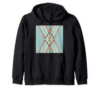 Motif géométrique abstrait rétro ligne art doux vert orange Sweat à Capuche