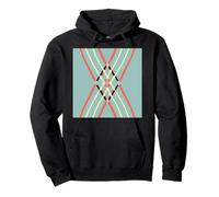 Motif géométrique abstrait rétro ligne art doux vert orange Sweat à Capuche