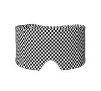 Motif géométrique classique à carreaux noir et blanc,Masque pour les yeux bloquant la lumière Cache-yeux et cache-oreilles pour le sommeil