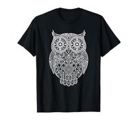 Motif géométrique Complexe Hibou Mandala Ligne Art Minimaliste T-Shirt