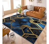Motif GéOméTrique de Science Fiction Comfort Tapis Moderne Moelleux à Poils Courts, Dessous antidérapant, Lavable à 30 degrés, Bleu Adulte Doux Tapis de Salon Chambre Salle 200x300 cm