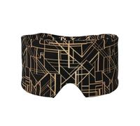 Motif géométrique de style Art déco recto verso,Masque pour les yeux bloquant la lumière Cache-yeux et cache-oreilles pour le sommeil