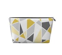 Motif Géométrique en Jaune Et Gris, Trousse de Toilette Trousse de Maquillage Sac à cosmétiques Trousse de Toilette de Voyage Portable