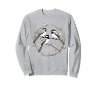 Motif géométrique en mésange Noire - pour Amoureux des Oiseaux Sweatshirt