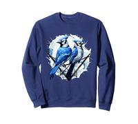Motif géométrique geai Bleu, Mignon geai Bleu Amoureux des Oiseaux Sweatshirt