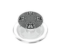 Motif géométrique Illusion d'optique en Noir et Gris PopSockets PopGrip pour MagSafe