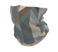 Motif Géométrique Régulier Bleu, Marron Et Gris Cache-Cou Unisexe Cache-Col Étanche À La Poussière Chapeaux Demi-Visage pour Moto Sports Vélo 30X26Cm
