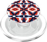 Motif géométrique Rouge Blanc Bleu américain 4 Juillet PopSockets PopGrip pour MagSafe