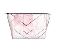 Motif Géométrique sans Couture avec Lignes De Paillettes Dorées Et Marbre Rose, Trousse de Toilette Trousse de Maquillage Sac à cosmétiques Trousse de Toilette de Voyage Portable