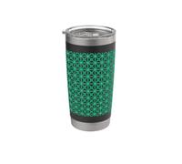 Motif géométrique turquoise style Mashrabiya Gobelet isotherme en acier inoxydable double paroi