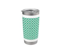Motif géométrique turquoise style Mashrabiya Gobelet isotherme en acier inoxydable double paroi